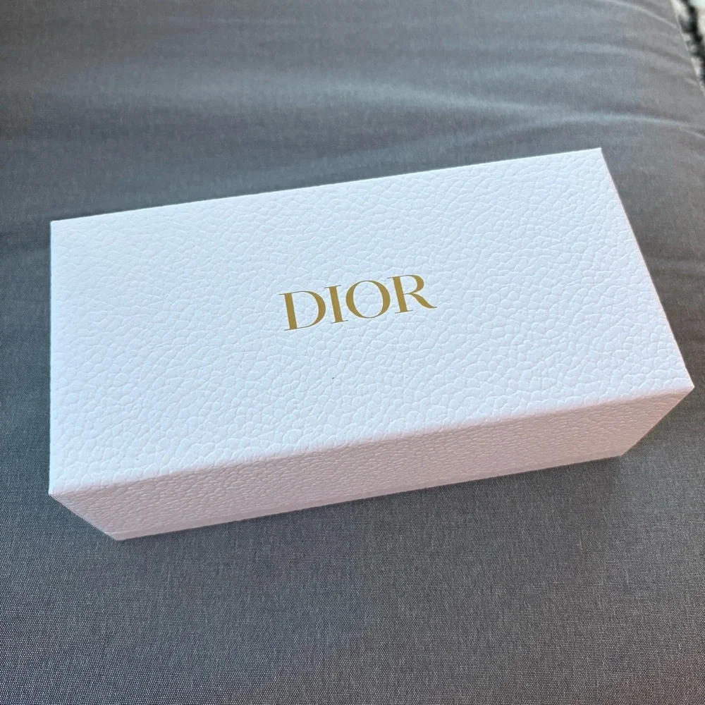 Dior Textured White Gift Box with Gold Lettering
